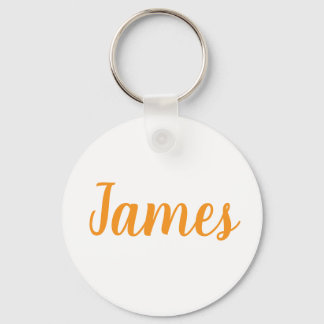 Llavero de anillo de metal con el nombre de James