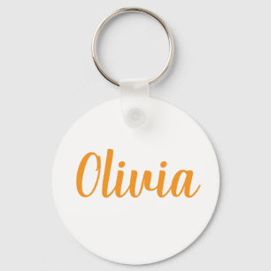 Llavero de anillo de metal con el nombre Olivia