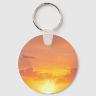 Llavero de anillo de metal puesta de sol y nube