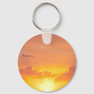 Llavero de anillo de metal puesta de sol y nube