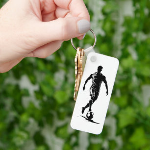 Llavero de arte con silueta de jugador de fútbol m