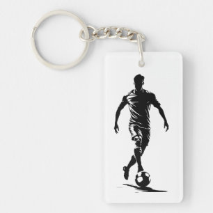 Llavero de arte con silueta de jugador de fútbol m