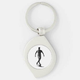 Llavero de arte con silueta de jugador de fútbol m