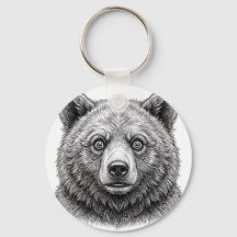 Llavero de arte de cachorro de oso terco
