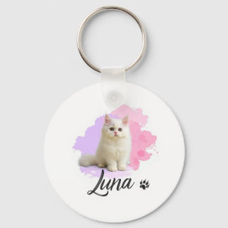 Llavero de Arte de Gato Adorable – Luna