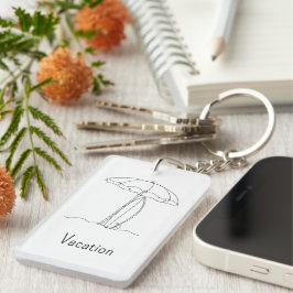Llavero de Arte de Línea de Playa Personalizado
