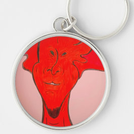 Llavero de arte de personaje animado rojo brillant