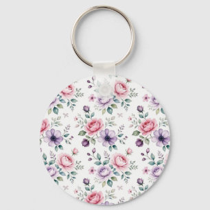 Llavero de Arte Floral Nostálgico