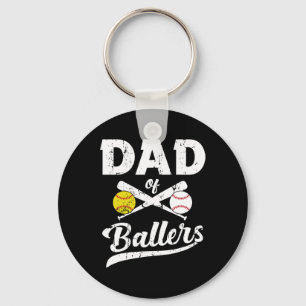 Llavero De Ballers Dad Of Baseball Y Softball Player Para