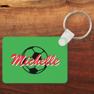 Llavero de balón de fútbol con nombre personalizad