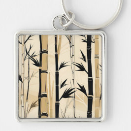 Llavero de bambú Art Deco