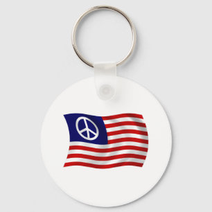 Llavero de bandera con signo de paz de EE. UU.