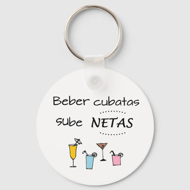 Llavero de beber cubatas sube netas (Anverso)