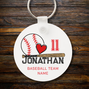 Llavero de béisbol personalizado   Regalo con nomb