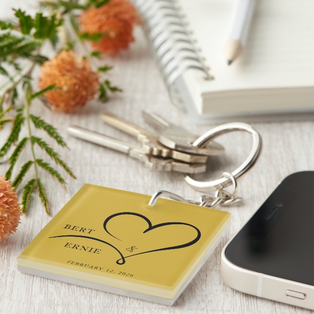 Llavero de boda personalizado con tu texto (Frente Derecha)