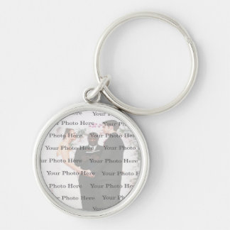 Llavero de boda redondo de plata personalizado con