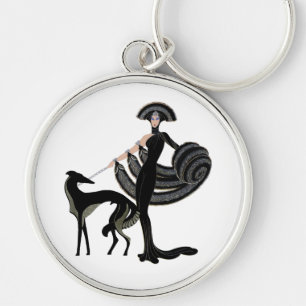 Llavero de Borzoi Art Deco