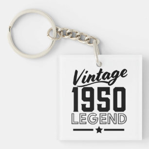 Llavero de Botón de Camiseta Vintage de los Años 5