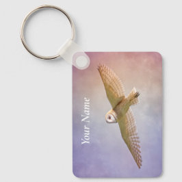 Llavero de búho arcoíris personalizado