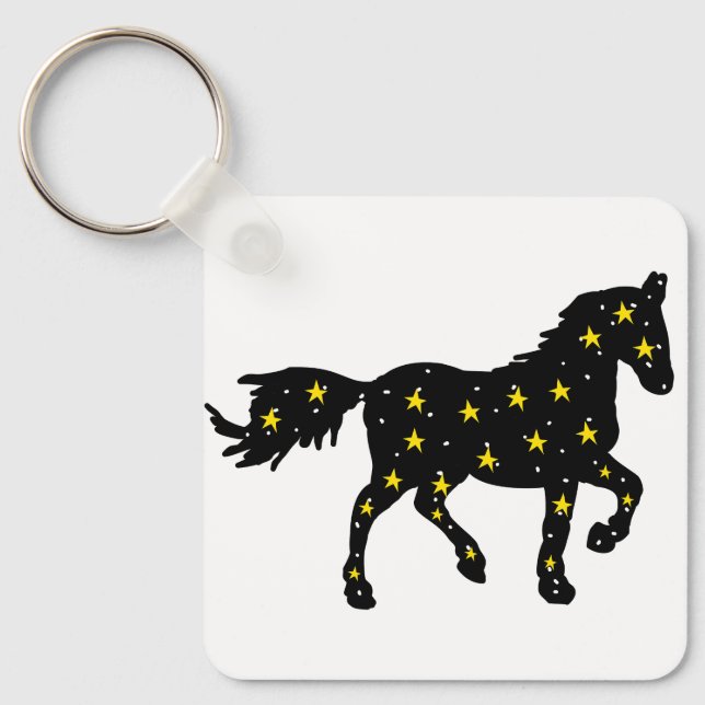 Llavero de Caballo Galáctico – Zodiaco Celestial (Anverso)