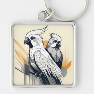 Llavero de cacatúa Art Deco