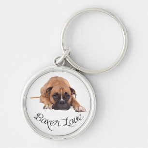 Llavero de cachorro boxer amor
