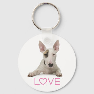 Llavero de cachorro de Bull Terrier Amor