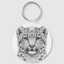 Llavero de cachorro de leopardo de las nieves