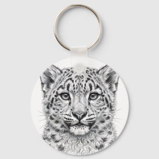 Llavero de cachorro de leopardo de las nieves