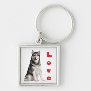 Llavero de cachorro de perro Malamute de Alaska