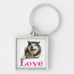 Llavero de cachorro de perro Malamute de Alaska