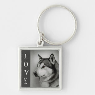 Llavero de cachorro de perro Malamute de Alaska