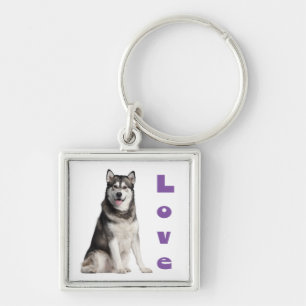 Llavero de cachorro de perro Malamute de Alaska