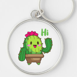 Llavero de Cactus Saludando – Amigo Verde Feliz