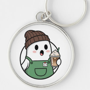 Llavero de café fantasma lindo