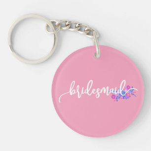 Llavero de Caligrafía para Damas de Honor Elegante