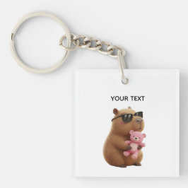 Llavero de capibara lindo con nombre personalizado