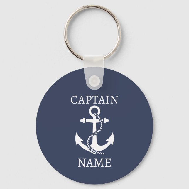 Llavero de Capitán personalizado con ancla para re (Anverso)