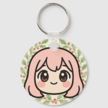 Llavero De Cara De Chica De Anime Kawaii – Chibi P