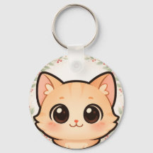 Llavero de Cara de Gato Kawaii Adorable
