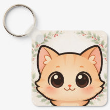 Llavero de Cara de Gato Kawaii Adorable
