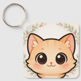 Llavero de Cara de Gato Kawaii Adorable