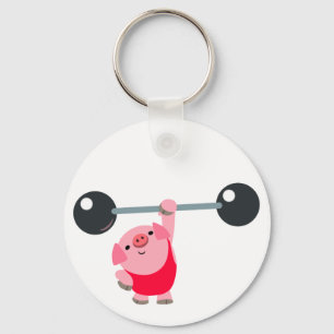Llavero de cerdo de dibujos animados de levantamie