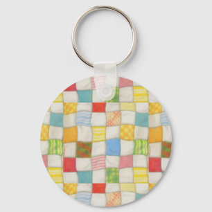 Llavero de círculo de aluminio de quilt loco