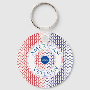 LLAVERO DE CÍRCULO DE ALUMINIO DE VETERANO AMERICA