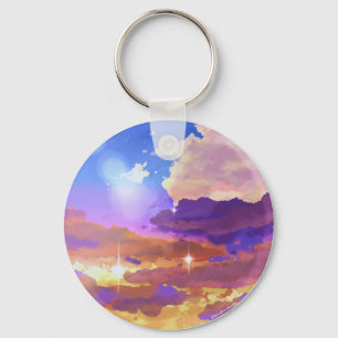 Llavero de Círculo de Cielo de Puesta de Sol Vibra