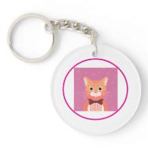 Llavero de Círculo Gato Acrílico