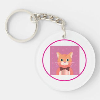 Llavero de Círculo Gato Acrílico