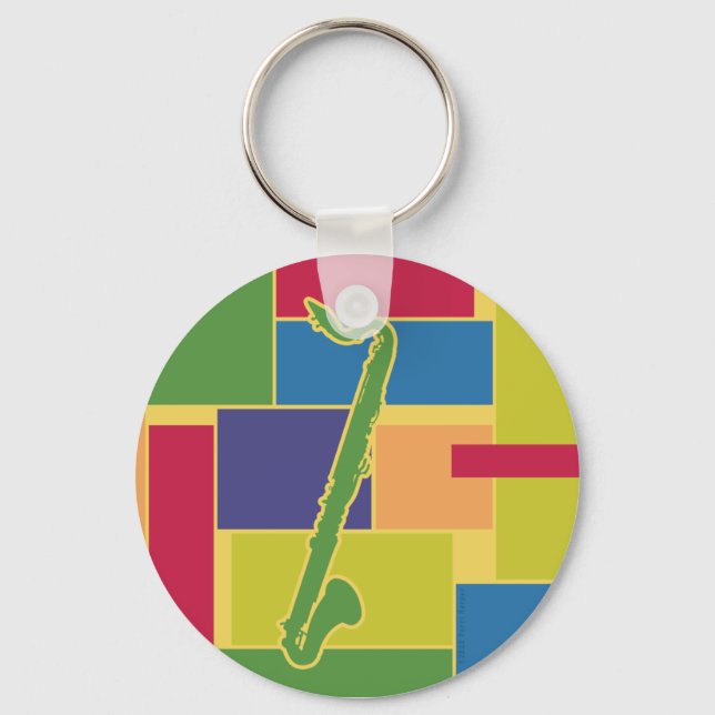 Llavero de Clarinete Bajo Colorblocks (Anverso)