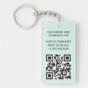 Llavero de código QR acrílico menta con logotipo r